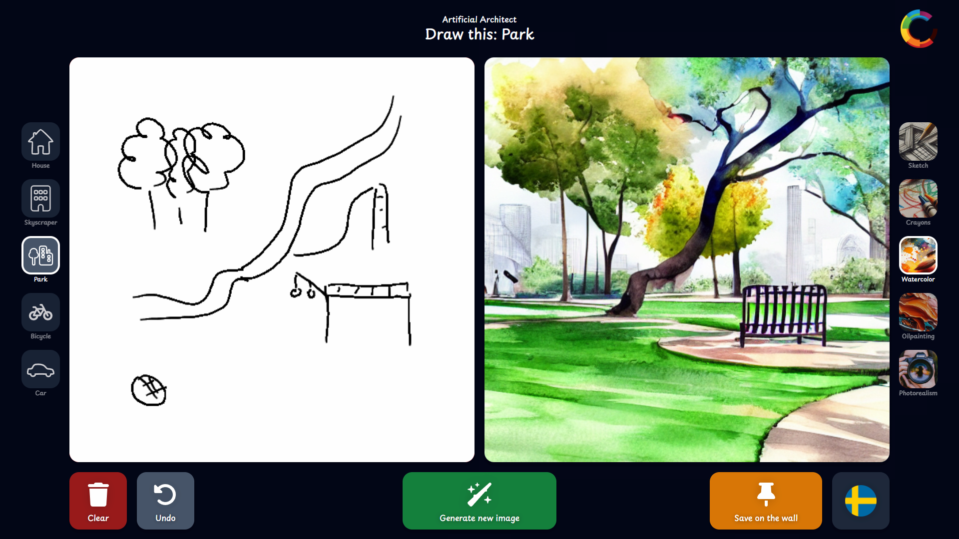 Drawing a park
